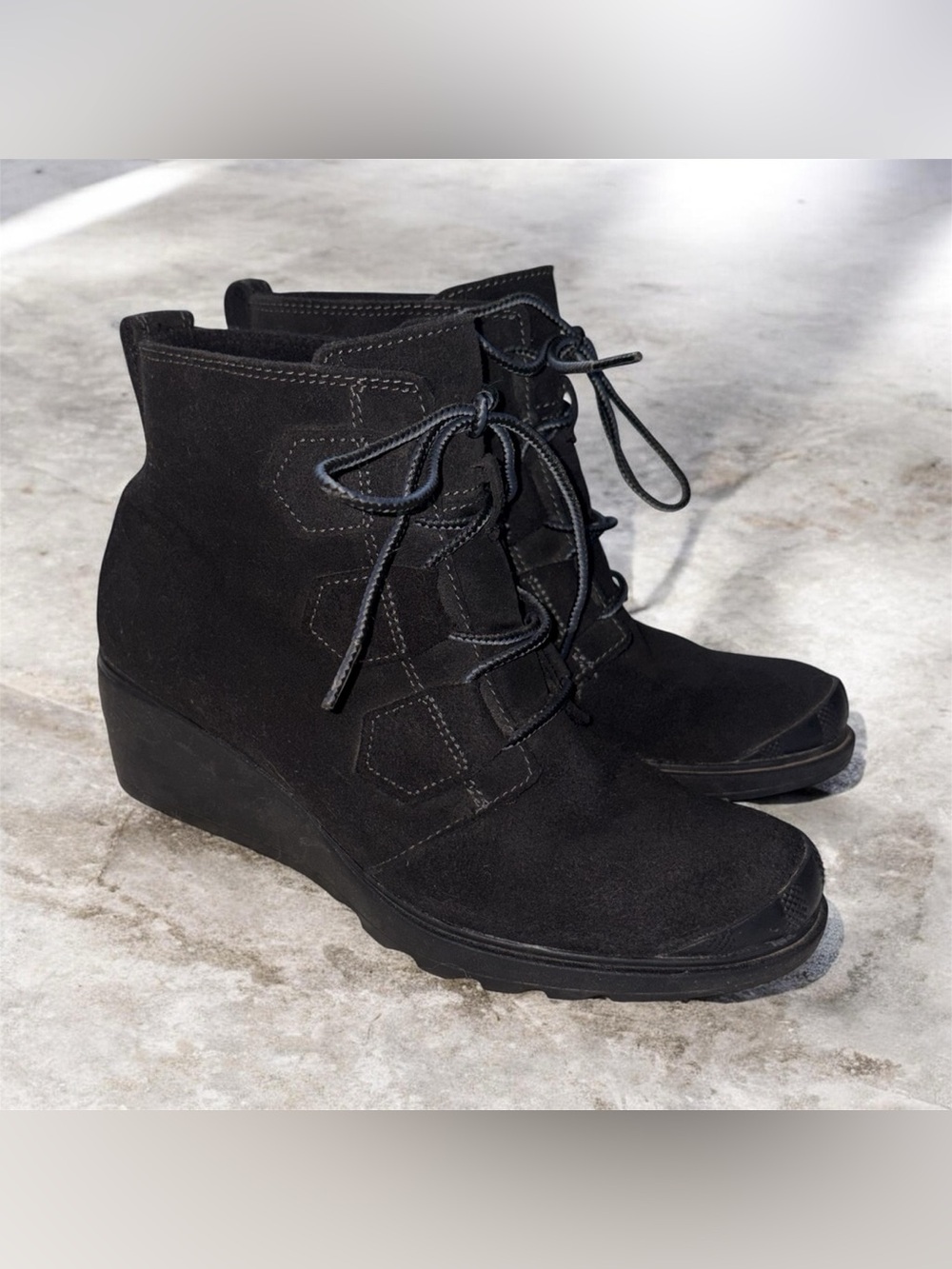 Sorel Toronto Wedge Suede Lace-Up Ankle Boots